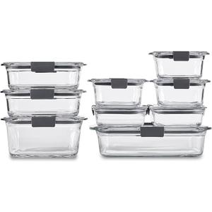 Rubbermaid Brilliance Plastic Food Storage Container Set Clear: Microwave, Dishwasher & Freezer Safe