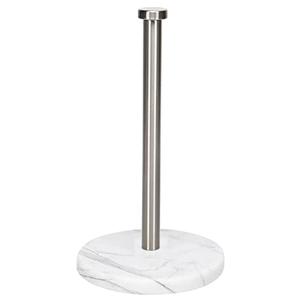 NearMoon Standing Paper Towel Holder, Kitchen Paper Towel Tissue Holder- for Bathroom Kitchen Countertop, Standard or Jumbo-Sized Roll Paper (with Marble Base, Brushed Nickel)