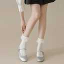 BIVOLU Womens Crew Socks Lace Ruffle Frilly Cotton Cute Princess Ankle Dress Socks for Girl 5 Pack (M)