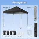 10x10 Pop Up Canopy Tent with One-Push Center Lock,Black | 3 Adjustable Heights, Carry Bag Included, Tents for Camping, Backyard, Beach, Parties and Outdoor Events, Black 