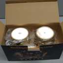 Cordless Table Lamp Rechargeable Gold - KK 2 Pack 5000mAH Battery Operated Lamp for Dining Table, 3 Color Stepless Dimming Waterproof LED Wireless Lamp for Counter, Outdoor Patio, Touch Control (2 Pack 14in - Circle Shade)