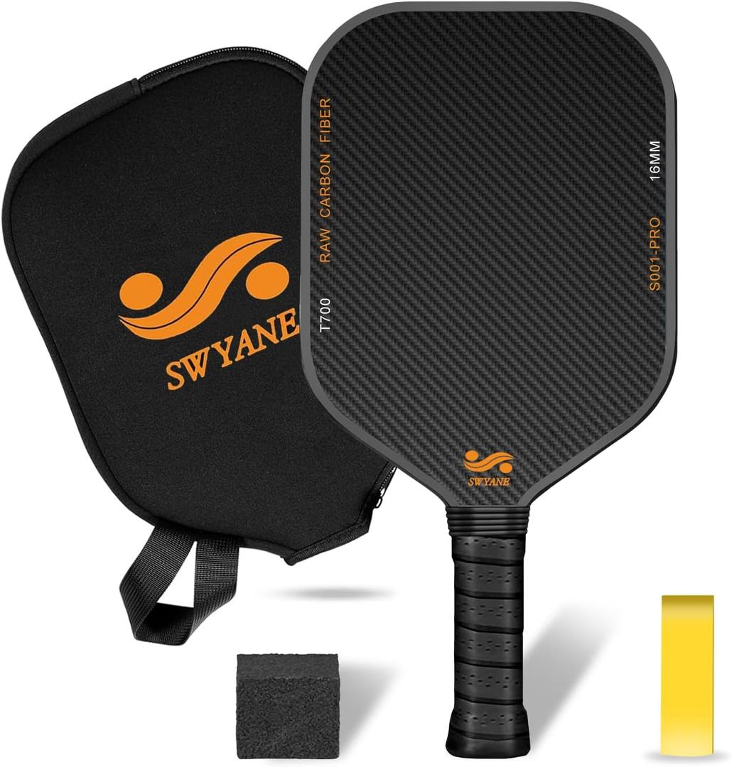 Pickleball Paddle,T700 Thermoformed Raw Carbon Fiber with 16MM Polypropylene Honeycomb Core Pickleball Paddle,Suitable for Beginners and Professional Players (Twilled Black) Pickleball Paddle,T700 Thermoformed Raw Carbon Fiber with 16MM Polypropylene Honeycomb Core Pickleball Paddle,Suitable for Beginners and Professional Players (Twilled Black)