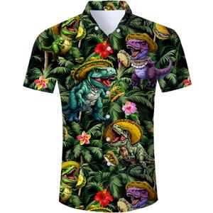 RAISEVERN Mens Hawaiian Shirt Casual Button Down Short Sleeve Tropical Beach Dress Shirt for Summer Holiday (3X-Large, Multicoloured 78)