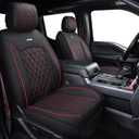 Aierxuan Full Set Car Seat Covers Custom Fit 2009-2026 Ford F150 Crew Cab, 2017-2026 F250 F350 F450 Super Duty Pick-up Truck, Automotive Vehicle Cushion Cover with Waterproof Leather (Black and Red)