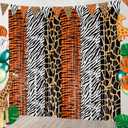 Safari Animal Party Decorations, 2 Pcs Party Animals Birthday Backdrops Tinsel Foil Curtain Streamers for Wild Jungle Animals Baby Shower Birthday Supplies