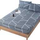 Solid Color Printing hat Single Piece Single Double Bed Cover Sheet dust Protection Bed Cover (Gray 01, 24''47'')