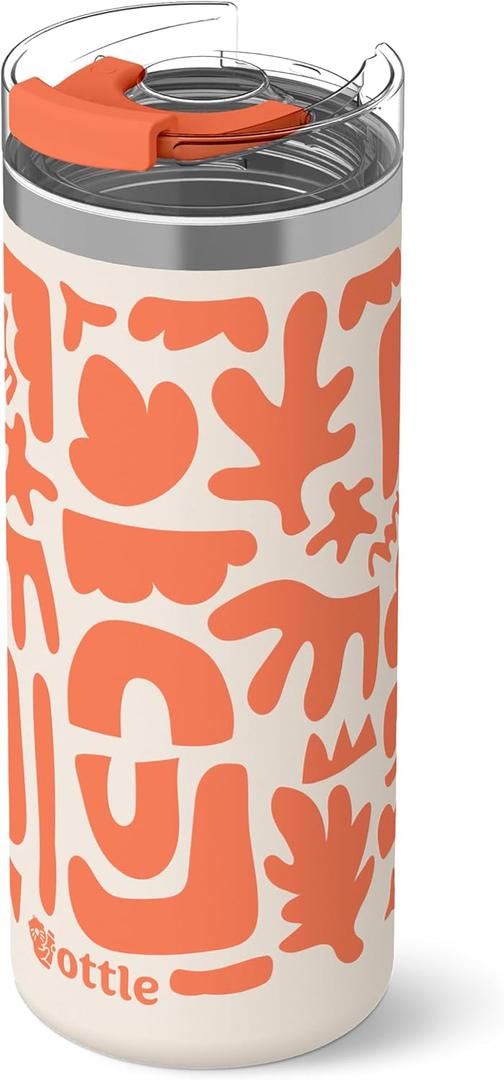 Ottle Seaside Sipper 20 oz Insulated Stainless Steel Coffee Tumbler, Reusable Iced Coffee Cup, Hot Coffee Travel Mug with Lid, BPA Free, Leak-Proof Lid - Adinkra Anew