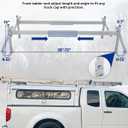 Mountainpeak Silver Adjustable Truck Cap Ladder Rack, Aluminum Universal Truck Topper Ladder Rack for Camper Shell, Lumber,Pipe
