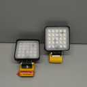 2 Pcs Cordless LED Work Light for Dewalt 20v Max Battery, 96W 10000LM Battery Light for Dewalt 20v Tools, Portable Outdoors Flood Lighting with USB & Type-C Charging Port, Low Voltage Protection