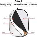 Godox 40"x60"/100x150cm Collapsible Photography Light Reflector, 5-in-1 Oval Multi Disc Diffuser with Carrying Bag - Gold, Silver, Black, White, Translucent for Studio Outdoor Lighting