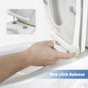 Universal Elongated Toilet Seat with Softclose Cover, One-Click to Quick Release, Compatible with TOTO/Gerber/Kohler Oval Toilet Seats, 2-Pack Toilet Bolts and Nuts, Non-Slip Toilet Bumpers, White