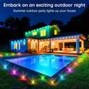RGB Outdoor Ground Lights, 200Ft Color Changing Pathway Lights with Remote & App Control, Waterproof Walkway Lighting, Wired for Garden Yard Lawn Patio Best for Holiday Party