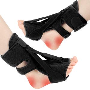 Plantar Fasciitis Night Splint, Plantar Fasciitis Relief Brace, 3 Adjustable Straps Relief Brace for Foot Drop, Achilles Tendonitis & Heel Pain - Day & Night Support