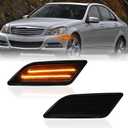 LED Side Marker Lights for 2012-2014 M'ercedes-Benz Pre-LCI W204 C-Class C250 C300 C350 Front Side Fender Lamps, Smoked Len 2PCS (Amber)