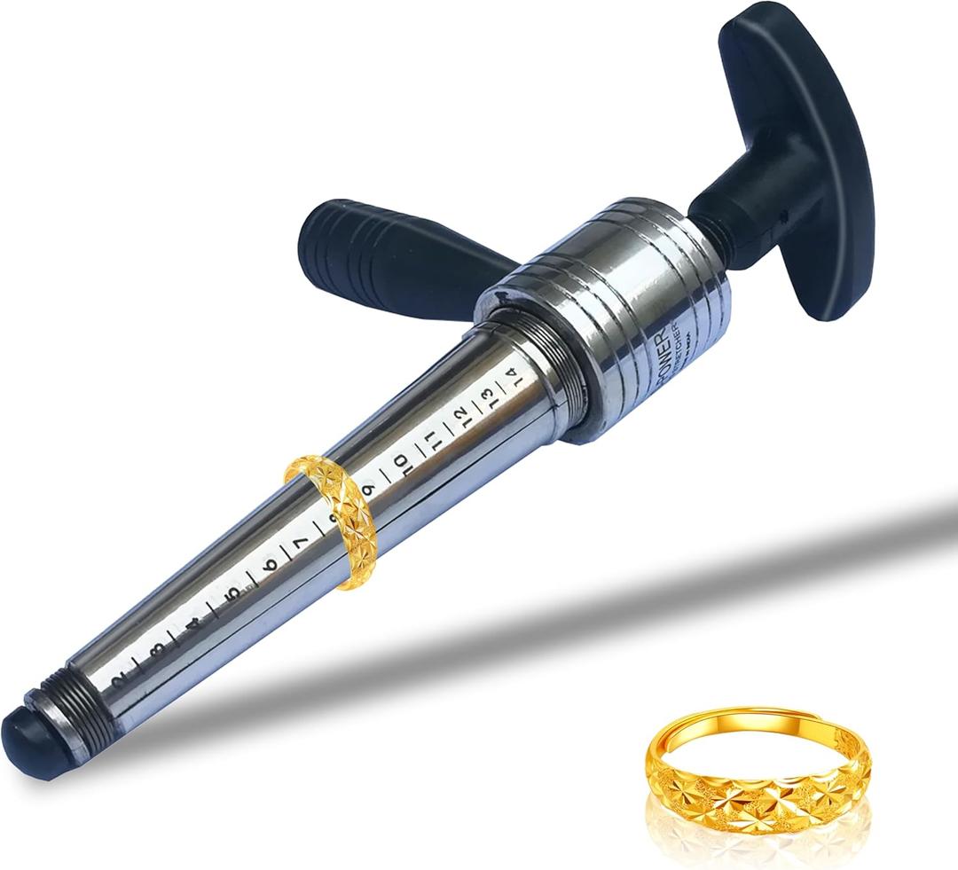 Manual Ring Stretcher & Adjuster for Premium Metal Bands (Sizes 214), Enlarger and Expander for Rings, Jewelry Making Tool for Rings and Bands of Platinum, Gold & Silver