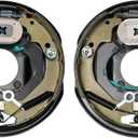 VEVOR Electric Trailer Brake Assembly, 10" x 2-1/4", 1 Pair Self-Adjusting Electric Brakes Kit for 3500 lbs Axle, 4-Hole Mounting, Backing Plates for Brake System Part Replacement (1 Right + 1 Left)