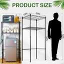 Threehoney Mini Fridge Shelf Over Fridge Storage Mini Microwave Stand for College School Dorm Office Space Dorm Room Saver Supply(2 Tier,Black), 18 x 24 x 52 inches