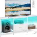 SONGMICS TV Stand for TVs Up to 70 Inches Entertainment Center, Media Consolefor living room，Fabric Drawer， Cloud White, BELLAH Collection ULGS131W101S. 13.8"D x 61.8"W x 23.6"H