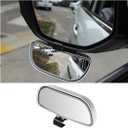 BESULEN Blind Spot Mirror for Car, HD Glass Adjustable Convex Rear View Mirror, Auto Exterior Accessories Auxiliary, Universal Rectangle Wide Angle Blind Spot Mirror for Car, SUV, Truck (Black)