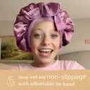 YANIBEST 2 PCS Baby Bonnet Silk Satin Bonnet for Kids Sleeping Cap Curly Natural Hair Silk Bonnets for Girls Boys Infant (5-12 Years, Purple)