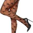 Grevosea Floral Tights for Women, Pattern Tights Black Fishnet Stockings High Waist Sheer Stockings Pantyhose