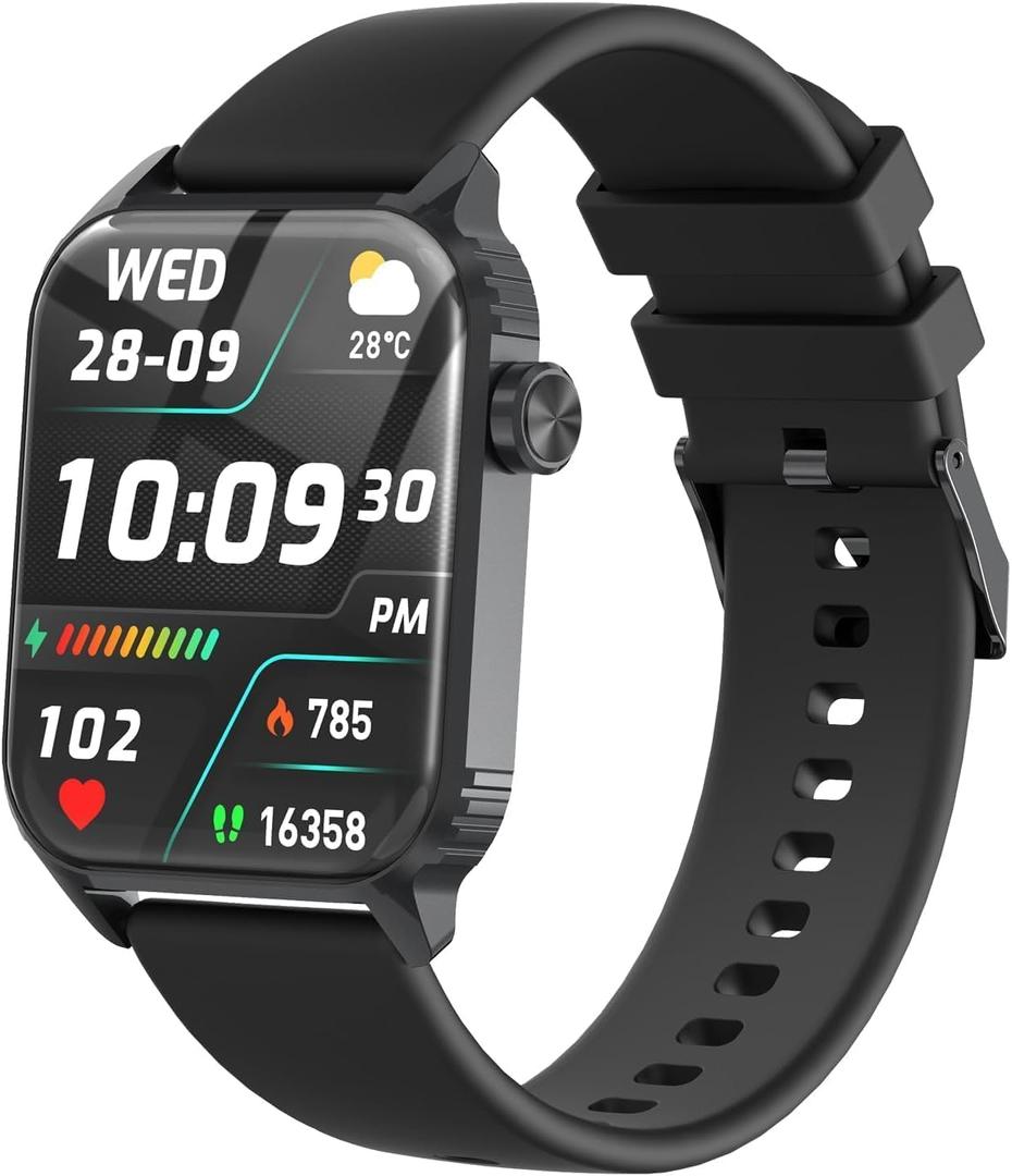 TRAUSI Smartwatch with 1.83 inches Screen, 120 Workout Modes, Bluetooth Call & Alarm Clock, IP67 Waterproof Smart Watch with Heart Rate, Sleep Tracker for Daily Use