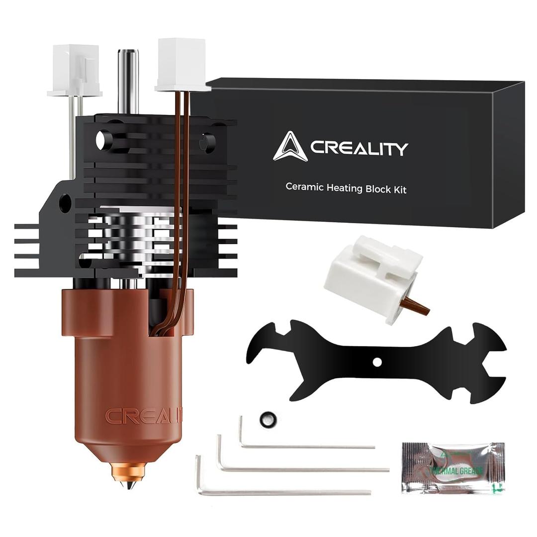 Creality Official 2025 K1/K1C/K1 SE/K1 Max Upgrade Ceramic Heating Block Kit, New Version Terminal with Buckle, 600mm/s High-Speed Hotend with Unicorn Quick-Swap Nozzle for K1 Series 3D Printer