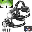 LED Headlamp FlashlightRechargeable Head Lamp 3000 Lumens Ultra BrightIPX7 Waterproof Headlamps w/ 5 Lighting Modes180  AdjustableZoomable CampingRunningHiking (2 Pack)
