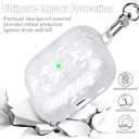 3 x Cute Case for Airpods Pro with Pearl Keychain Lanyard Cover Compatible with AirPod Pro (2019) 1st Generation Shell for Women (White)