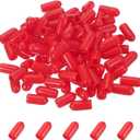 uxcell 100pcs Pegboard Hooks Protector Rubber End Caps, Peg Board Hook Flexible Prongs End Tips Caps Rack Cover for Pegboard Dishwasher Hook, Red(18mm Long 5mm Inner Dia)