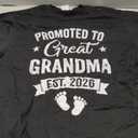 Promoted to Great Grandma Est 2026 Pregnancy Announcement T-Shirt, Size L