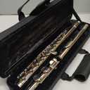 BAHAMUT Silver-Plated Carving B Foot Flute, 17 Open Hole Flauta with Offset G, Split E Mechanism, 17 Key Flute Instrument for Professional Performance