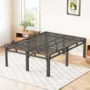 ROIL 22 Inch Queen Size Bed Frame, Metal Bed Frame & Box Spring 2 in 1 Platform with Round Corner Legs, 4000LBS Double Layer Bed Frame with Headboard Holes Mattress Baffles, Noise-Free Easy Assembly