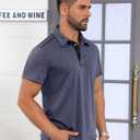 Angbater Men's Button Polo Shirts Short Sleeve Casual Summer T-Shirt Slim Fit Contrast Color Golf Shirt (XXL)