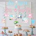 Sursurprise Golf Gender Reveal Decorations, Tee Time or Tea Party Banner, Golf Hanging Swirls, Pink Blue Sports Boy or Girl Gender Reveal Baby Shower Indoor Outdoor Party Supplies