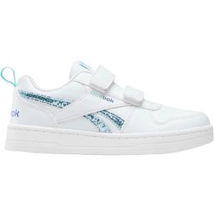 Reebok Kid's Royal Prime 2.0 Two Strap Sneaker, White/AI Aqua/Optimum Blue, Little Kid 11