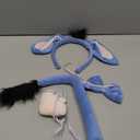 Aoriher 4 Pcs Donkey Costume Set Ears Headband Nose Tail Bow Tie for Kid Adult Animal Cosplay Halloween Party Accessories Kit (Blue)