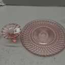 Amici Home Rochester Footed Glass Cake Stand | Round Vintage Style Cake Plate | Serving Platter for Cupcakes, Cookies, Birthday Cake | Dessert Display Stand for Parties, Weddings, and Gift (Pink)