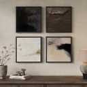 Framed Neutral Abstract Wall Art, 4 Piece Modern Minimalist Canvas Prints in Earth Tone and Brown Black Beige Colors, Contemporary Square Wall Decor for Living Room Bedroom Office Entryway, 12x12