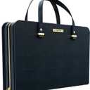 DEHITE Bible Bags for Women - Leather Bible Carrying Case - Pen Slots - Zippered Pocket - Premium PU Leather (Black Classic)