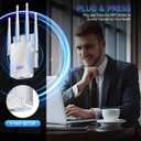 WiFi Extender Internet Booster, 10000 Sq.ft Long Range Repeater Wireless Routers Amplifier, Support More Network Devices at Home, Mesh Wi-Fi 80% Faster, Broader Than Ever, 1 Tap Setup
