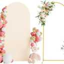 Wokceer 6 FT Wedding Arch Backdrop Stand and Arch Cover Metal Arch Stand with Arch Stand Cover for Birthday Party Wedding Ceremony Bridal Baby Shower Event Decor (Beige)