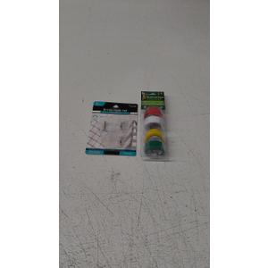 Duck Brand Multi-Purpose Electrical Tape, 0.75-Inch-by-12-Feet, 5-Rolls, Assorted, 5-Pack, Colors May Vary, 60 Foot (280303), 3 CT Sticky Hook Set