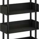 Furinno Turn-N-Tube 4-Tier Multipurposes Display Rack, Open Shelf Rack/Storage with Back & Side Panel, Espresso