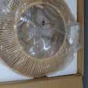 20" Boho Caged Ceiling Fan with Lights Flush Mount, Low Profile Rattan Ceiling Fans with Lights and Remote Control, Enclosed 6 Speeds for Bedroom, Living Room, Kitchen