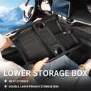Compatible with 2026 Toyota Sienna Center Console Organizer with Cup Holder, Lower Storage Box Accessories (TPE Material with Original car Wood Grain (Compatible with 2021-2026 Toyota Sienna), Black)