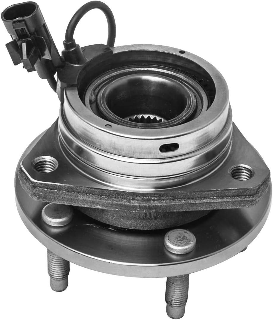 Front Wheel Hub and Bearing Assembly (5 Lug Hub) Compatible With 08-10 Chevrolet Cobalt HHR (SS Models) 04-12 Malibu 05-10 Pontiac G6 07-09 Saturn Aura AUQDD 513214 [4-Wheel ABS Models Only]
