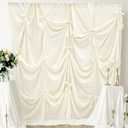 Tingjoo 2 Panels 10x10ft Ivory White Bow Wedding Backdrop Drapes Curtain Coquette Bow Wedding Backdrop Curtain Satin Soft Draping Fabric Photobooth Background Birthday Bridal Shower Party Decoration
