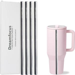 Dreamfocus Metal Straw Replacement Stainless Steel for HydroJug Traveler 32 oz 4 Pack