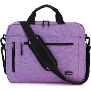RAVUO Laptop Bag for Women, 15.6 inch Lightweight Shoulder Bag Water Resistant Shockproof Laptop Sleeve Case Business Briefcase with Shoulder Strap Purple